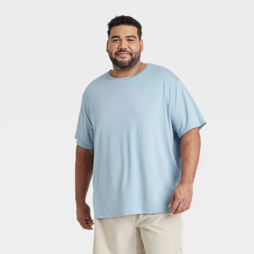 All in Motion Men’s Big Relaxed Fit Performance T-Shirt Light Blue 3XL